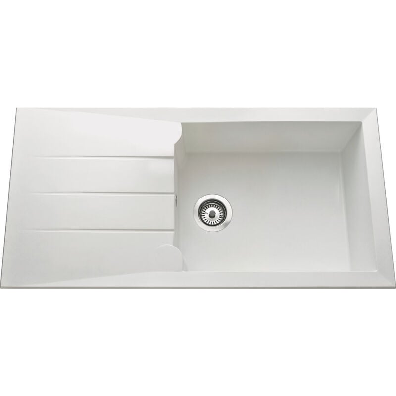 Evier ancoswing réversible à encastrer 1 grand cuve + 1 égouttoir Anconetti 1000x500 mm Blanc