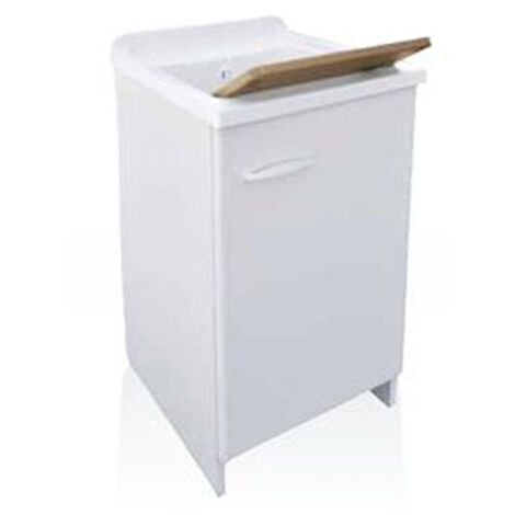 évier avec armoire en mélamine étanche w100 et panier amovible
