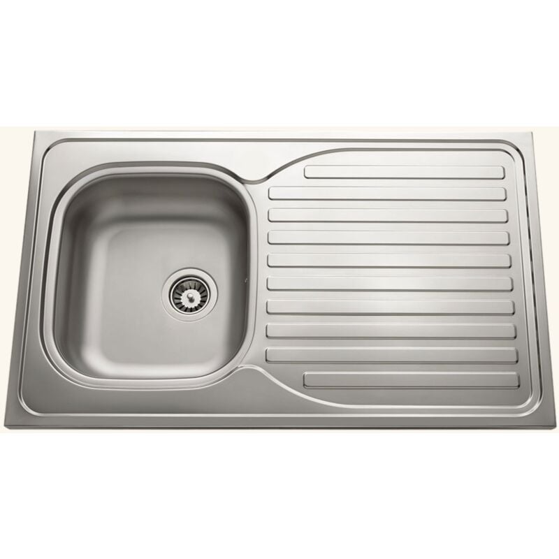 Cuisissimo - vier bandeau à poser inox nino 1 bac 1 égouttoir - 100 cm