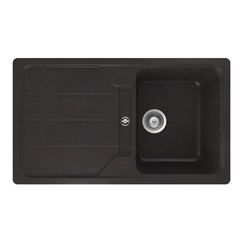 Schock - Evier berlin - 1 bac et 1 égouttoir - Décor : Noir métallisé