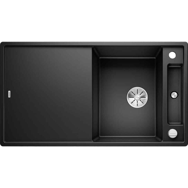 Blanco - Evier Axia iii 5S Silgranit - Black - Accessoire : Planche en frêne