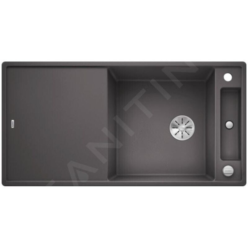 Blanco - Evier Axia iii xl 6S Silgranit - Gris Rocher - Accessoire : Planche en frêne