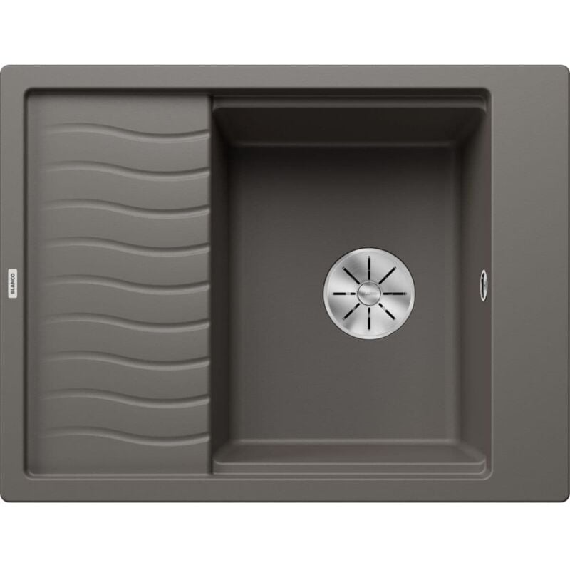 Blanco - Evier Elon 45S Silgranit - gris volcan - Vidage : Manuel