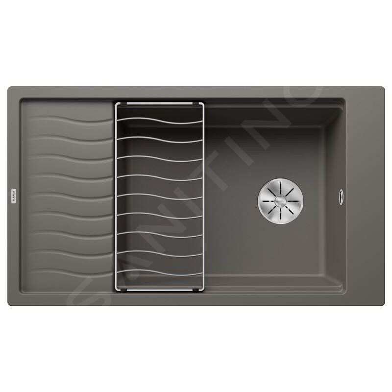Blanco Elon XL 8 - Évier en silgranit, 860x500 mm, avec commande de vidage et accessoires, InFino, gris 527256