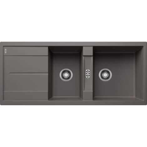 Evier Blanco Metra 8S Silgranit - GRIS VOLCAN - Vidage : Manuel