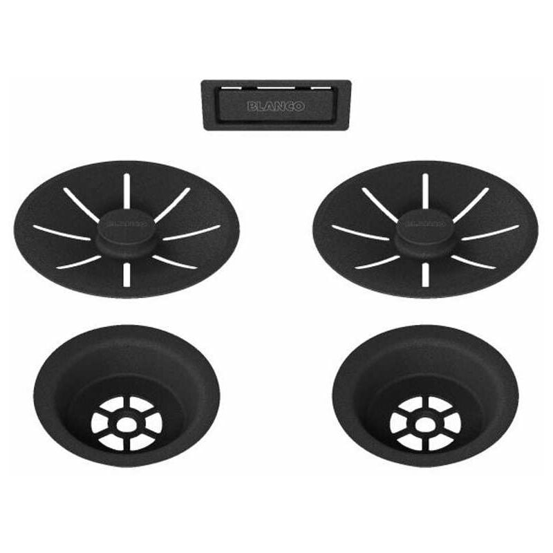 Blanco - Accessoires - Garniture de vidage C-overflow, pour évier double, BlackEdition, noir mat 239979