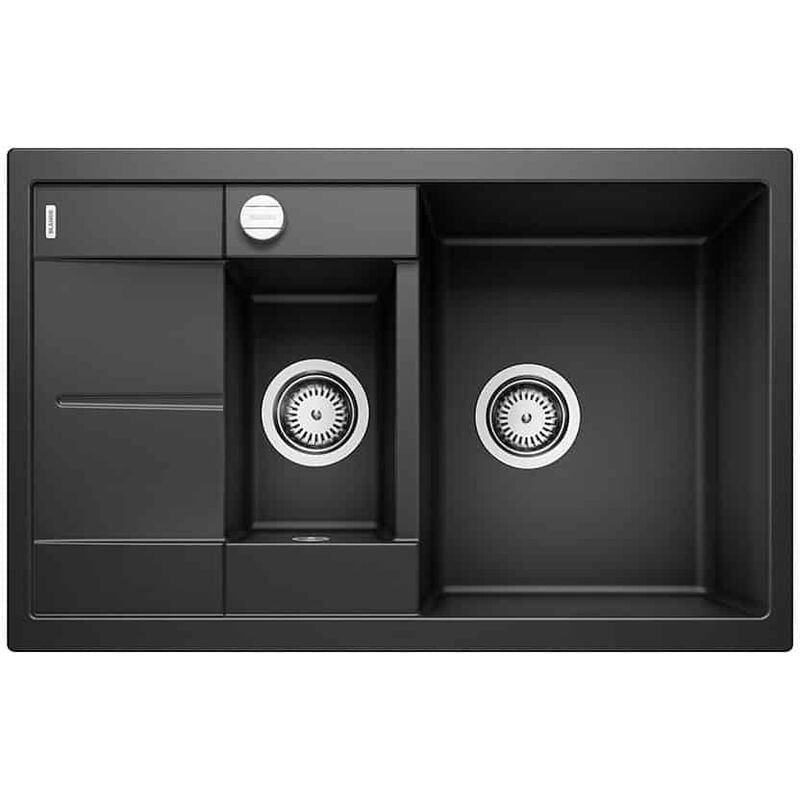 Blanco - Evier Metra 6S Compact Silgranit - noir - Vidage : Automatique