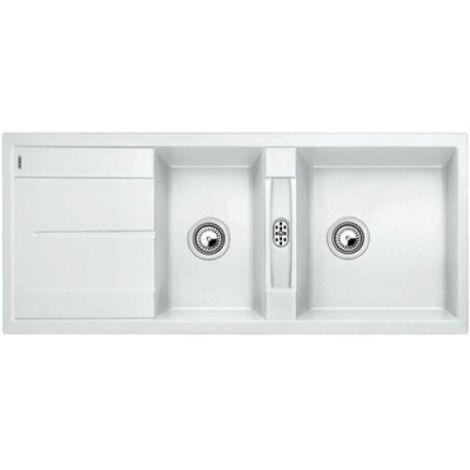 EVIER BLANCOMETRA 8S 2 CUVES AVEC EGOUTOIR BLANC BLANCO 513260