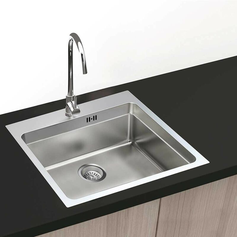 Gresinex - Boston Square Evier à poser 45x50 - 1 cuve - Inox