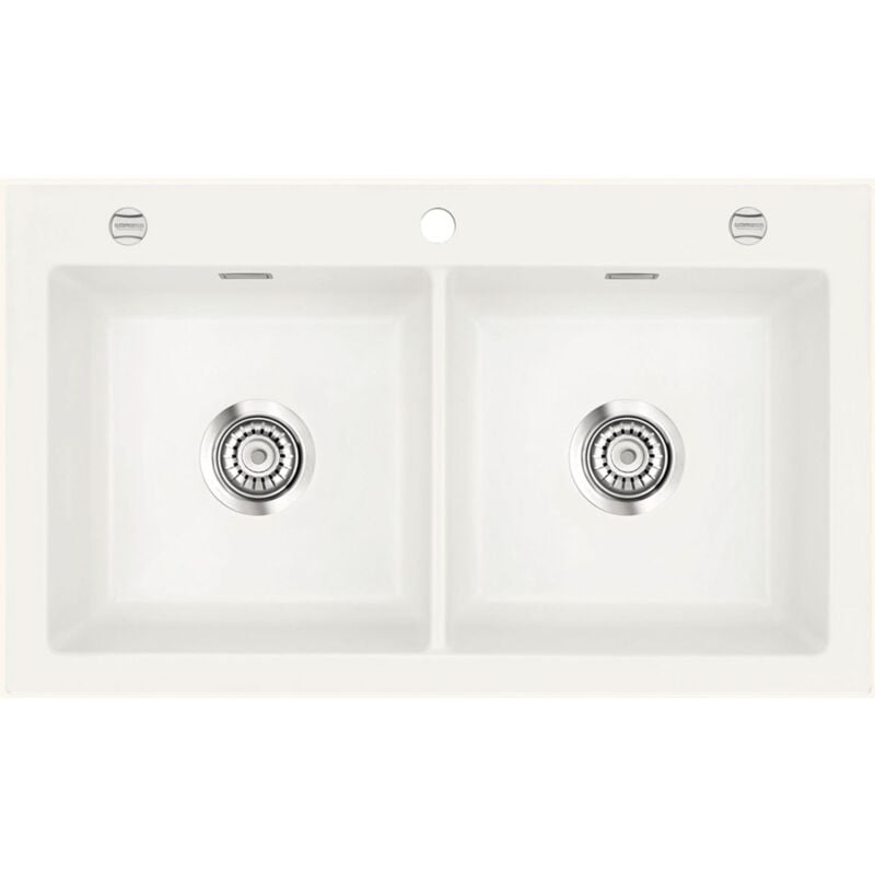 Systemceram - vier céramique blanc brillant mera 2 bacs 865x510 mm