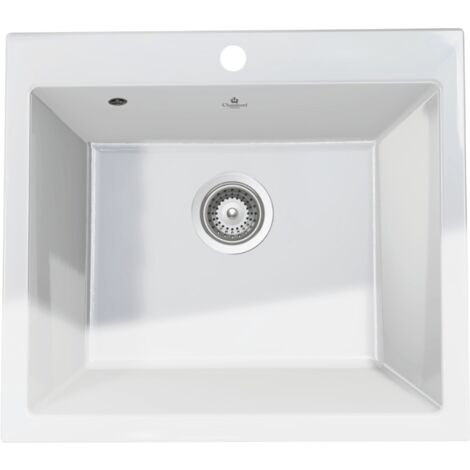 Évier céramique blanc FELIX 1 bac 600x510 mm