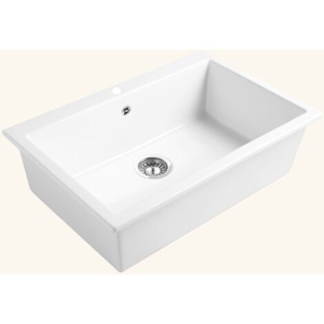 Évier céramique blanc FELIX 1 bac 760x510 mm