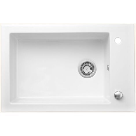 Évier céramique blanc GASPARD 1 bac 760x500 mm
