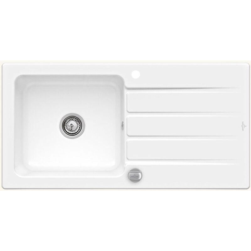 Villeroy&boch - Evier céramique blanc architectura 1 grand bac 1 égouttoir