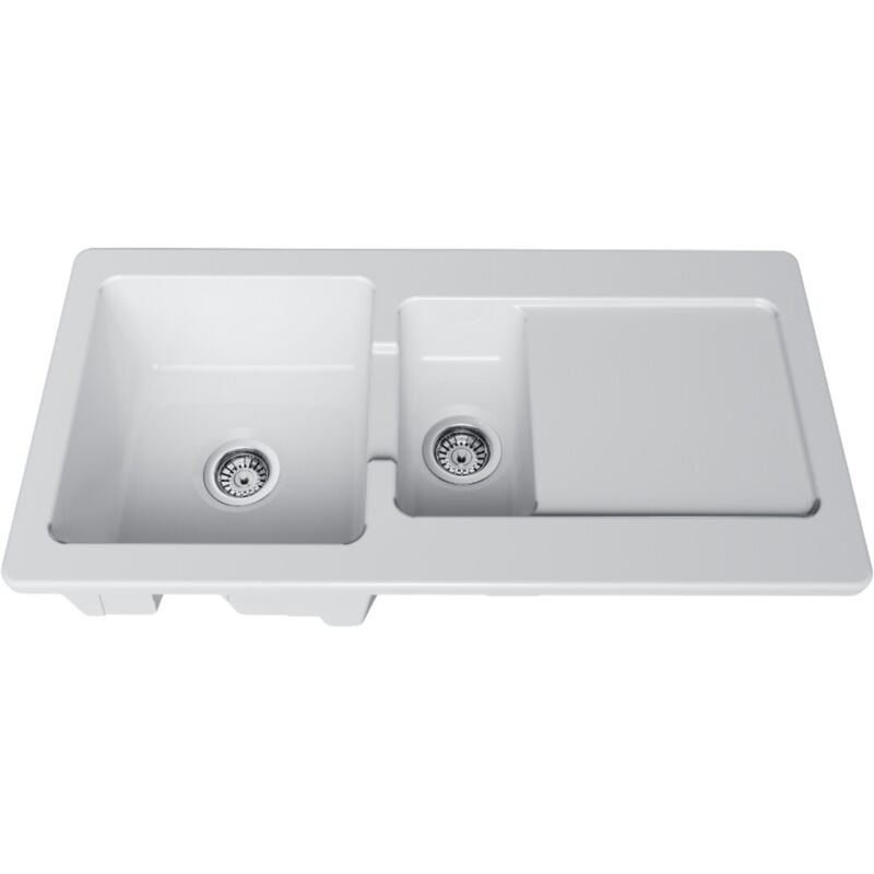 Vitra - vier céramique blanc arkitekt 1 bac et demi - 1 égouttoir