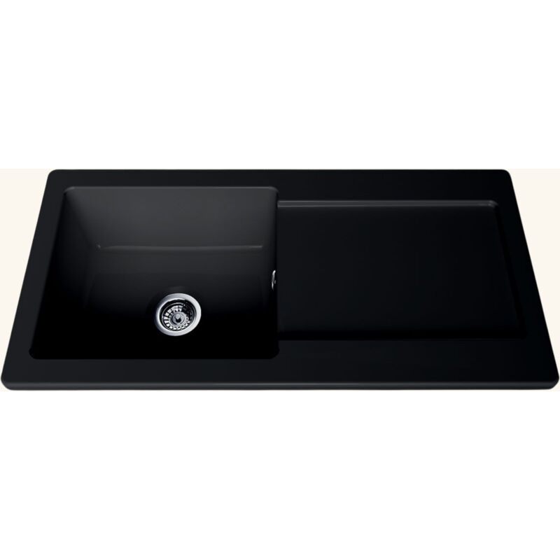 Vitra - vier céramique noir mat arkitekt 1 grand bac 1 égouttoir