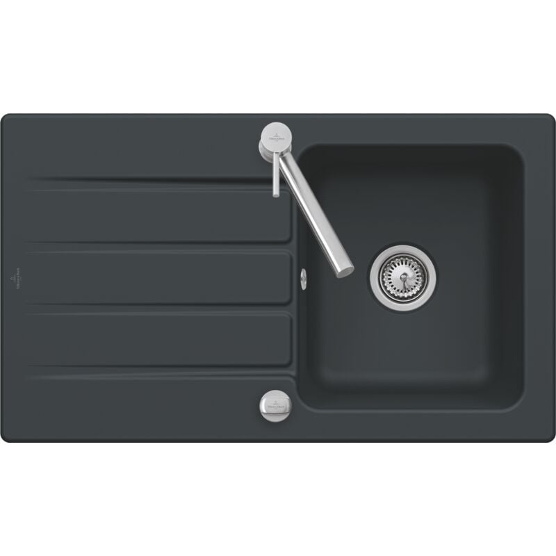 Villeroy&boch - Evier céramique architectura noir mat 1 bac 1 égouttoir