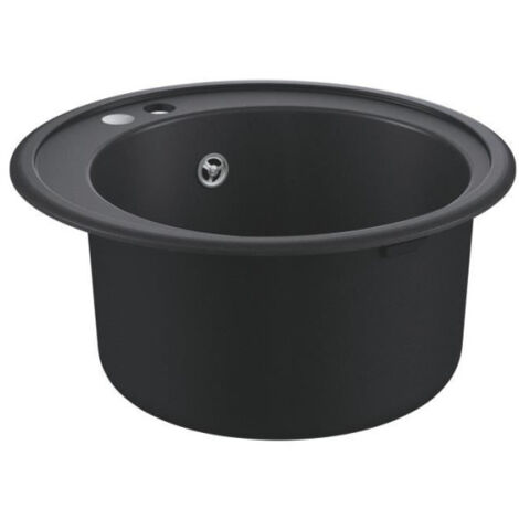 Evier composite - GROHE - K200 - 1 bac - A encastrer - Noir - Rond