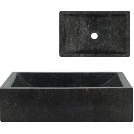 Évier Cuisine - Cuve de cuisine 45 x 30 x 12 cm Marbre Noir BV860393 - BonneVie