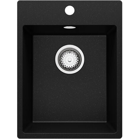 Evier Cuisine en Granit, 40 x 50 cm, Lavabo 1 bac + Siphon Classique, Évier à Encastrer Riga de Primagran