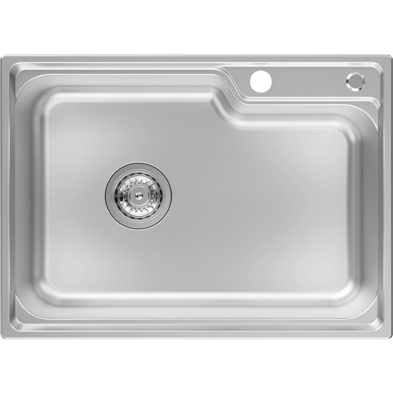Auralum Max - vier Cuisine en Inox Évier 1 Bac 62x45x21CM avec Système de Drainage, Convient pour Table de 60 cm ou plus, Argent