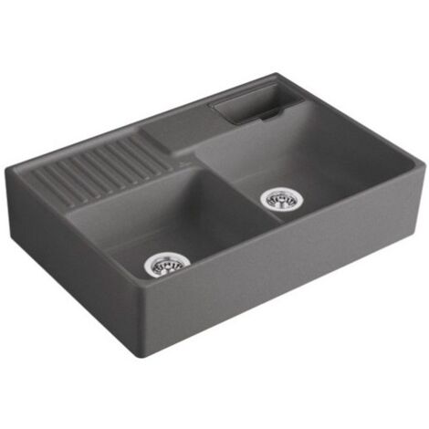 Evier cuisine VILLEROY ET BOCH Tradition Graphite CeramicPlus avec vidage automatique