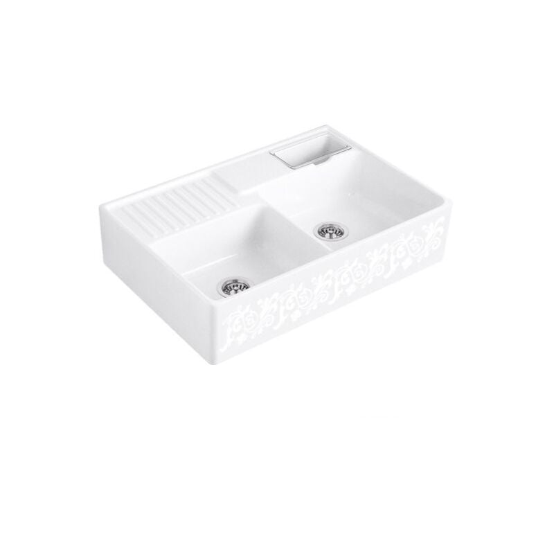 Villeroy&boch - Evier cuisine villeroy et boch Tradition White Pearl CeramicPlus avec vidage manuel