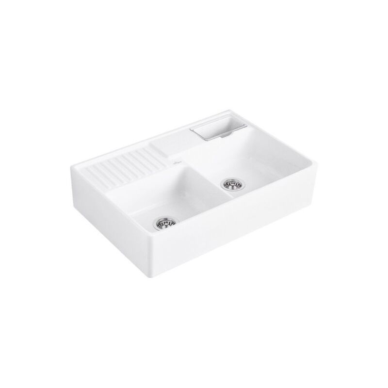 Villeroy&boch - Evier cuisine villeroy et boch Tradition Stone White CeramicPlus avec vidage manuel