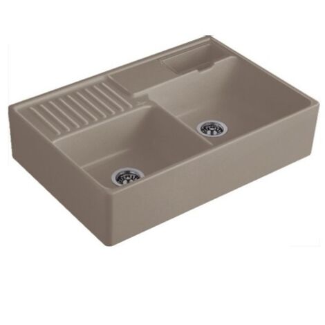 Evier cuisine VILLEROY ET BOCH Tradition Timber CeramicPlus avec vidage manuel