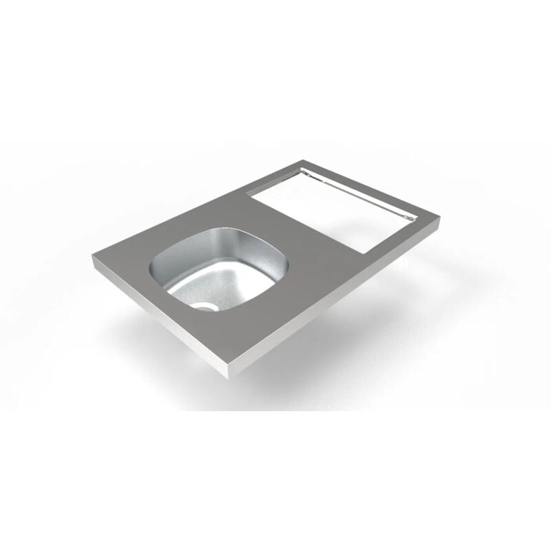 Moderna - Evier cuisinette iseo une cuve 90x60 avec découpe pour domino (non fourni) réversible