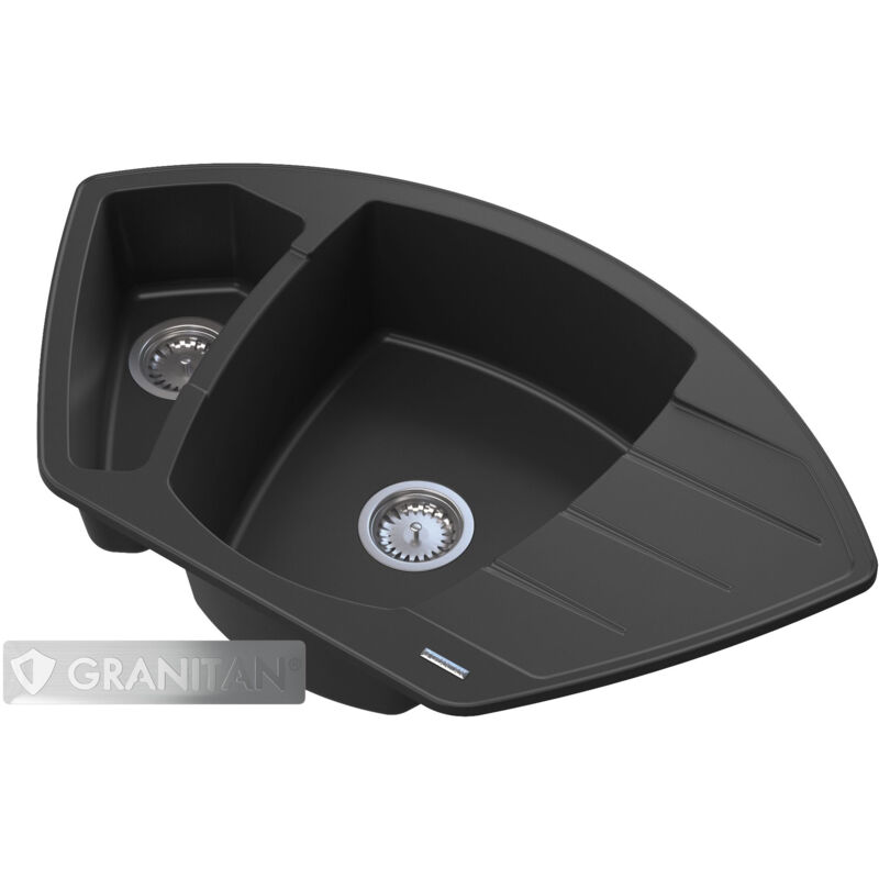 Granitan - vier d'angle en granit blanc noir