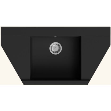 Évier d'angle Kümbad MYLO granit noir 1 bac
