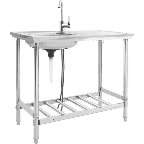 Évier de camping Seul lavabo avec robinet Acier inoxydable
