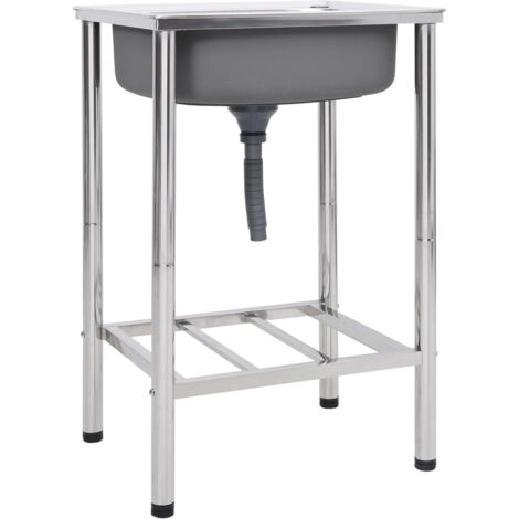 Évier de camping Seul lavabo Évier de cuisine  Acier inoxydable 11439