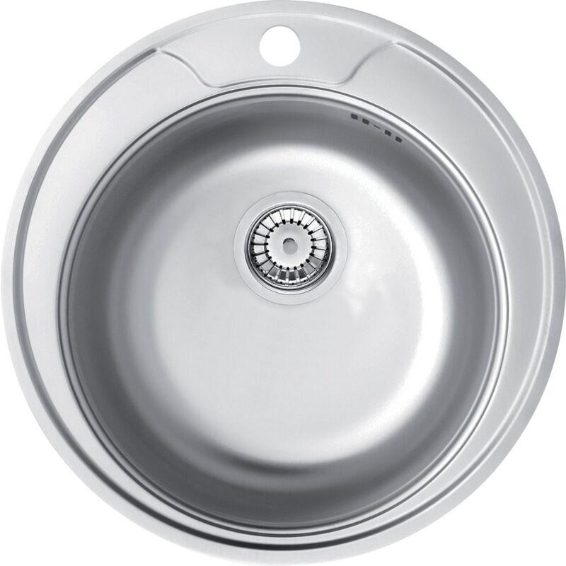 Deante - vier de cuisine, Ø48 cm en acier inoxydable avec trou pour robinetterie twist ZHC3813 Acier