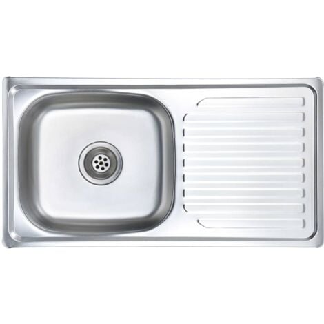 Evier de cuisine, Bac à laver-Vasque lavabo pour cuisine avec crépine et piège acier inoxydable pwfn67233 MaisonChic