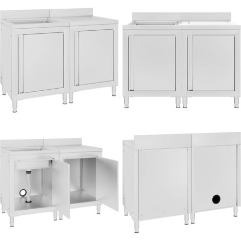Évier de cuisine commercial Acier inoxydable 120x60x96 cm - armoire de cuisine -  armoires de cuisine - Home & Living