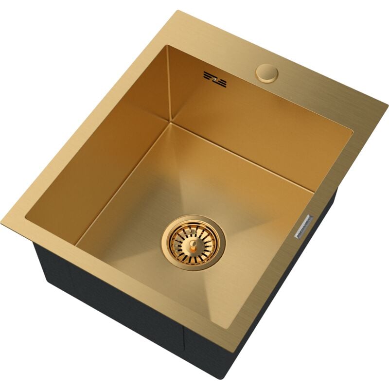 Granitan - vier de cuisine en acier doré à un bac siphon BARI40