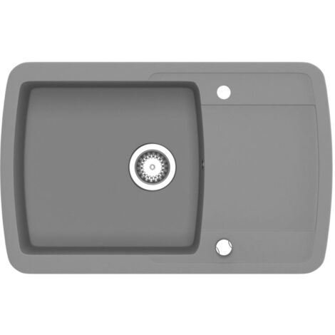 vidaXL Évier de Cuisine en Granit Bac Unique Décor Cuisine Maison Noir/Gris