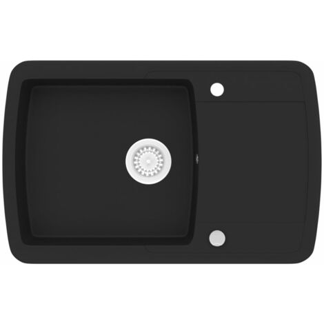 vidaXL Évier de Cuisine en Granit Bac Unique Décor Cuisine Maison Noir/Gris