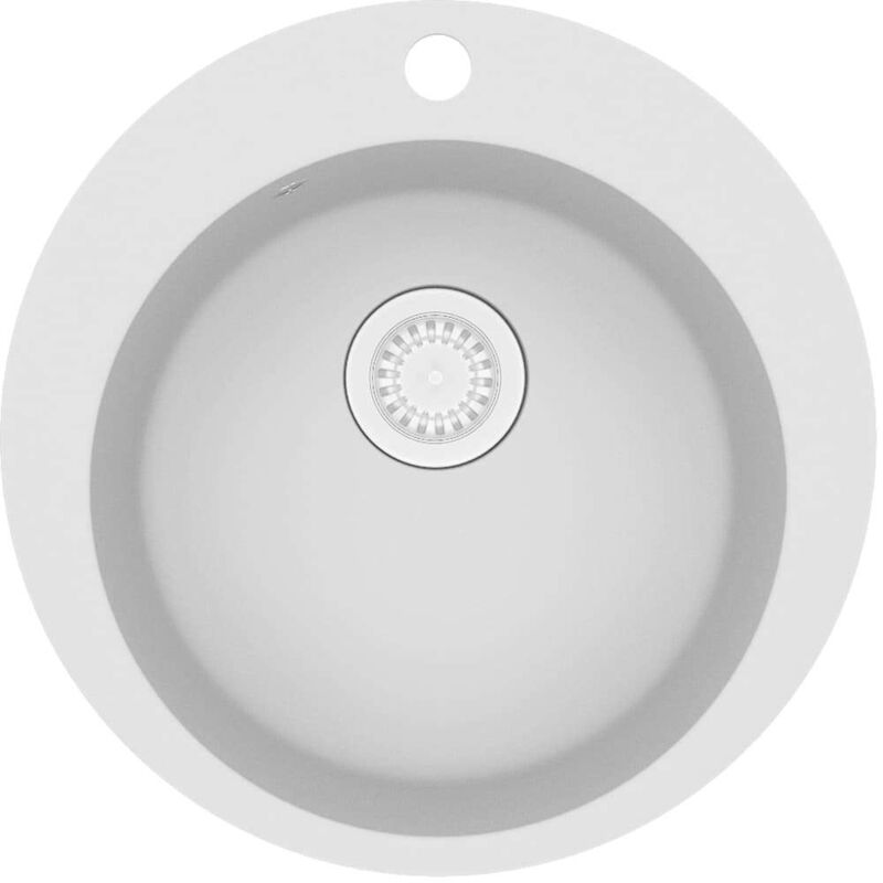 Évier de cuisine Granit Rond Blanc