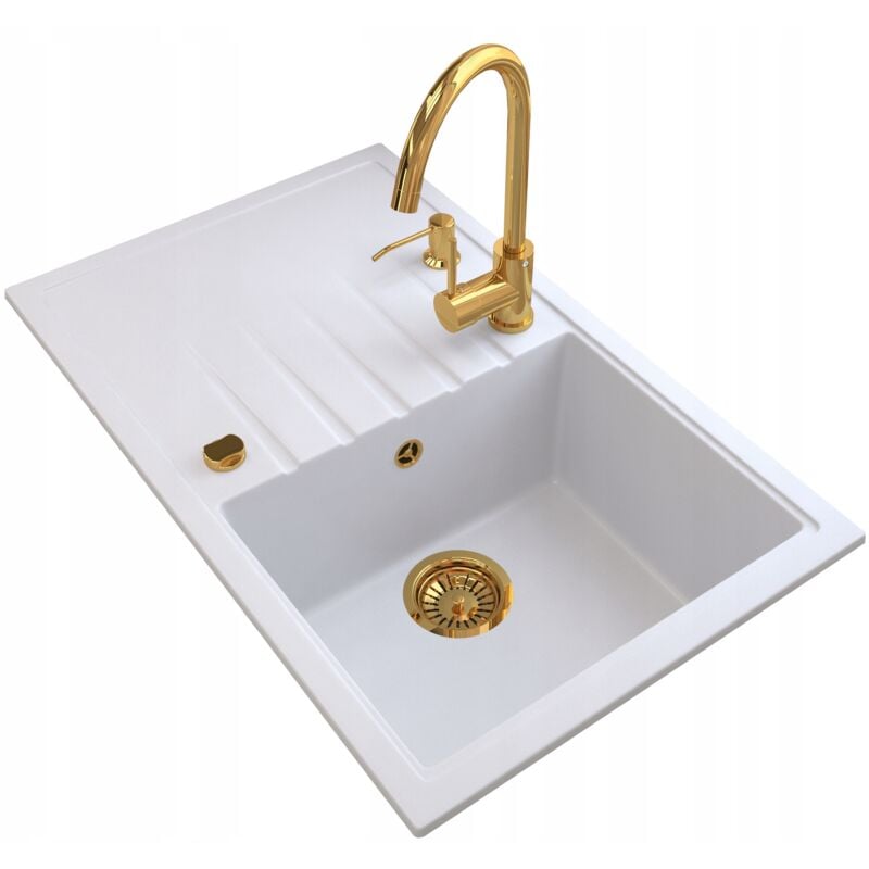 Granitan - vier de cuisine en granit eris mitigeur or