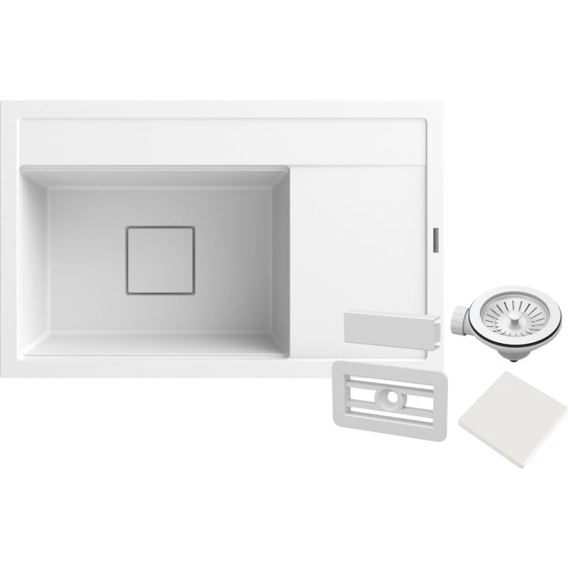 Granitan - vier de cuisine en granit évier de cuisine blanc lunette capuchon moderne rendo