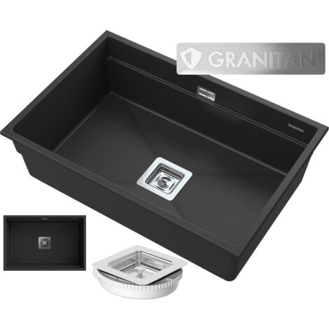 Évier de Cuisine en Granit Granitan Epir Monocuve avec Siphon et GraniProtect - Différents Coloris Disponibles