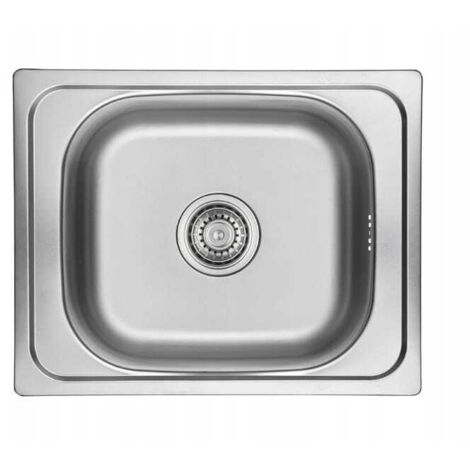 Évier de cuisine encastrable en acier Orion 40x50 + siphon