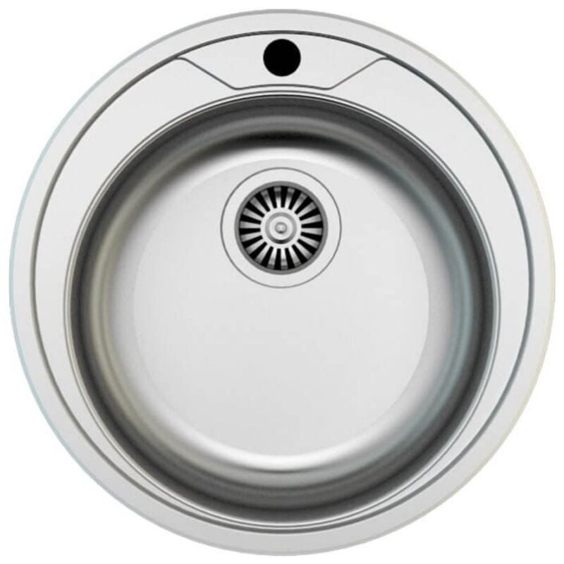 Toscohome - Evier de cuisine encastrable rond en inox diamètre 51 cm - Taron