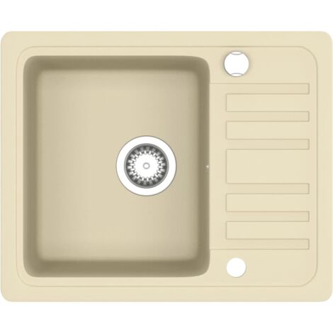 Évier de cuisine  Evier 1 bac Évier à poser  Granit Seul lavabo Beige