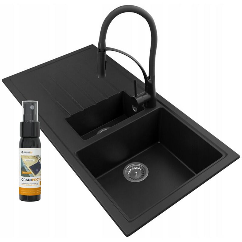 Granitan - vier de cuisine évier en granit ensemble de robinetterie de cuisine