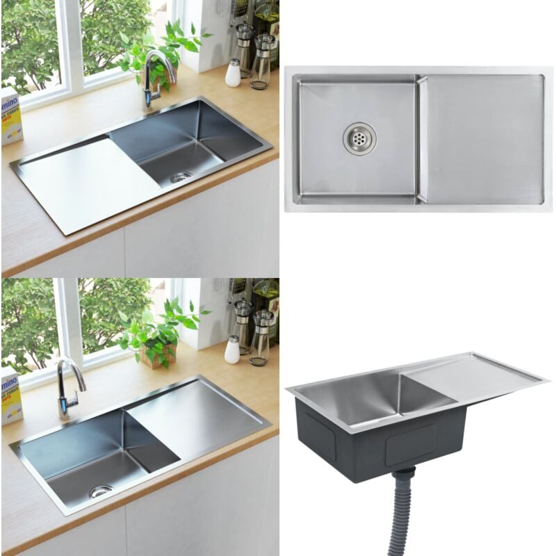 Vidaxl - vier de cuisine fait à la main Acier inoxydable - évier de cuisine - éviers de cuisine - Home & Living - Argent