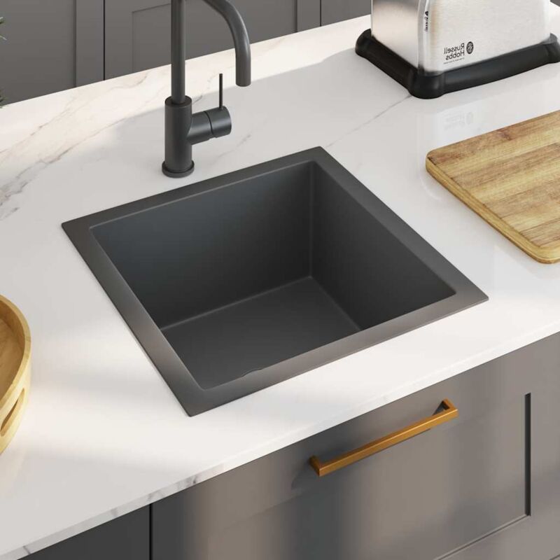 Vier de cuisine fait à la main Noir Acier inoxydable Vidaxl